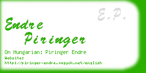 endre piringer business card